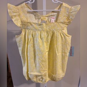 Cat & Jack Yellow Floral Flutter-Sleeve Tank Top/Dress NWT